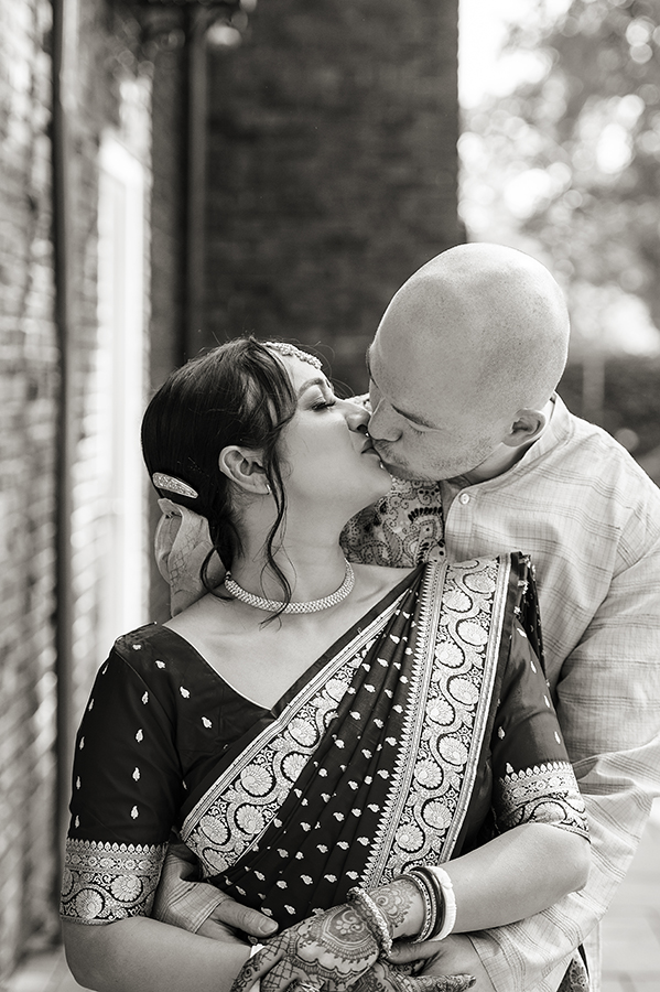 Indian bride and groom on their wedding day at Glen Ridge Women’s Club