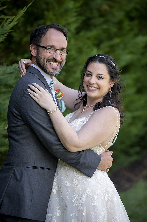 bride and groom on wedding day at Conservatory at The Madison Hotel Wedding in Morristown, NJ