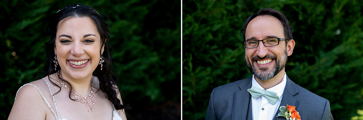 bride and groom on wedding day at Conservatory at The Madison Hotel Wedding in Morristown, NJ