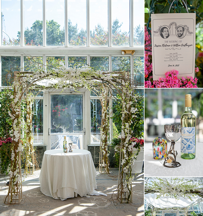 wedding ceremony setup at Conservatory at The Madison Hotel Wedding in Morristown, NJ