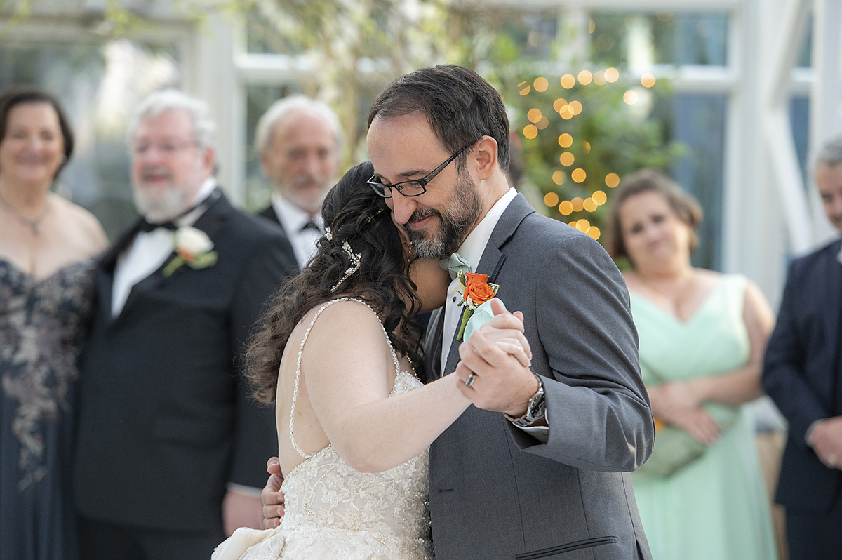 first dance at wedding reception at Conservatory at The Madison Hotel in Morristown, NJ
