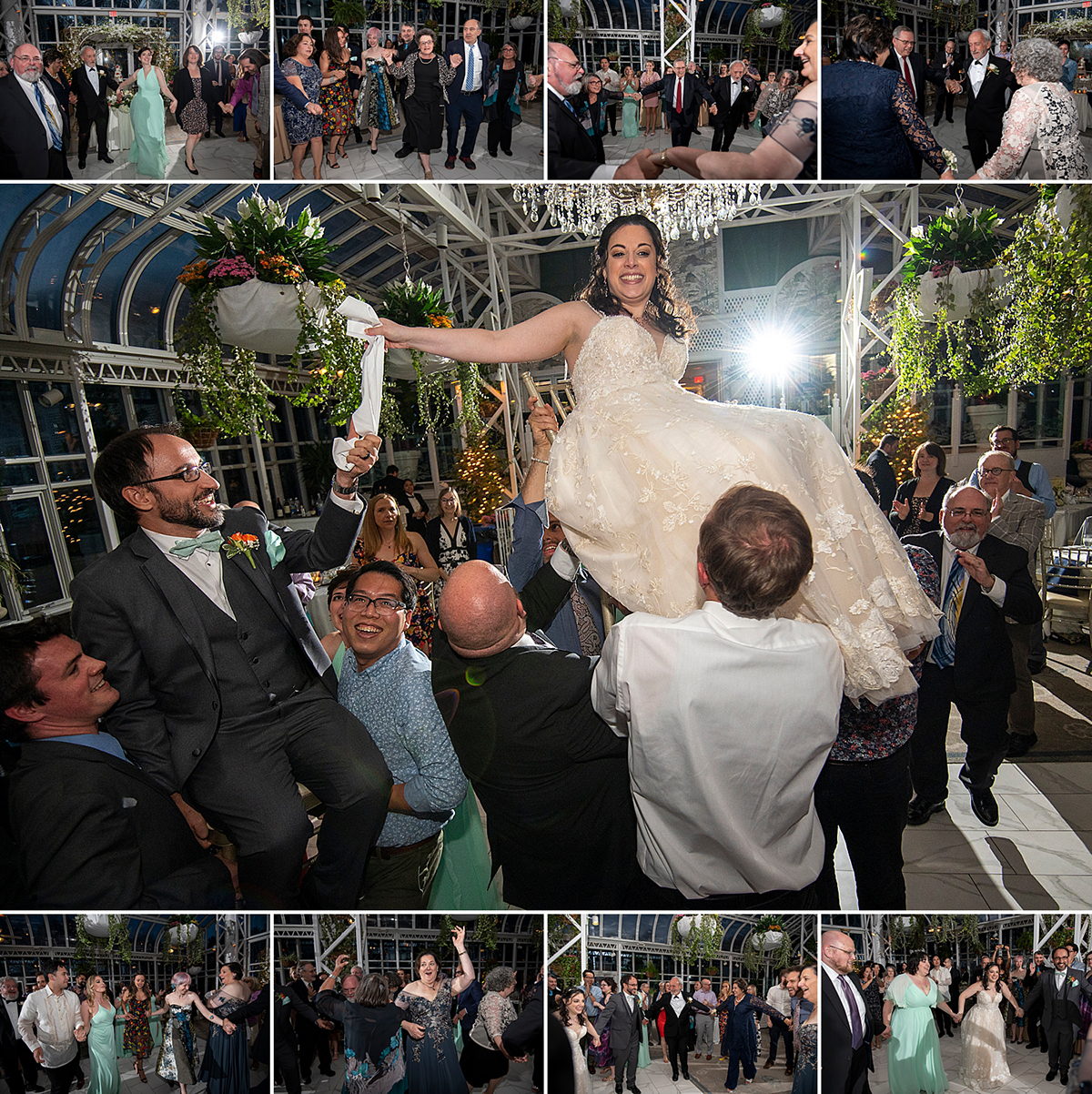 hora at wedding reception at Conservatory at The Madison Hotel in Morristown, NJ