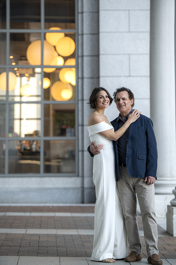 bride and groom on wedding day in Jersey City