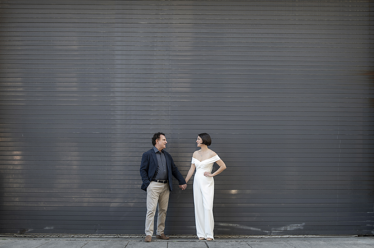 bride and groom on wedding day in Jersey City