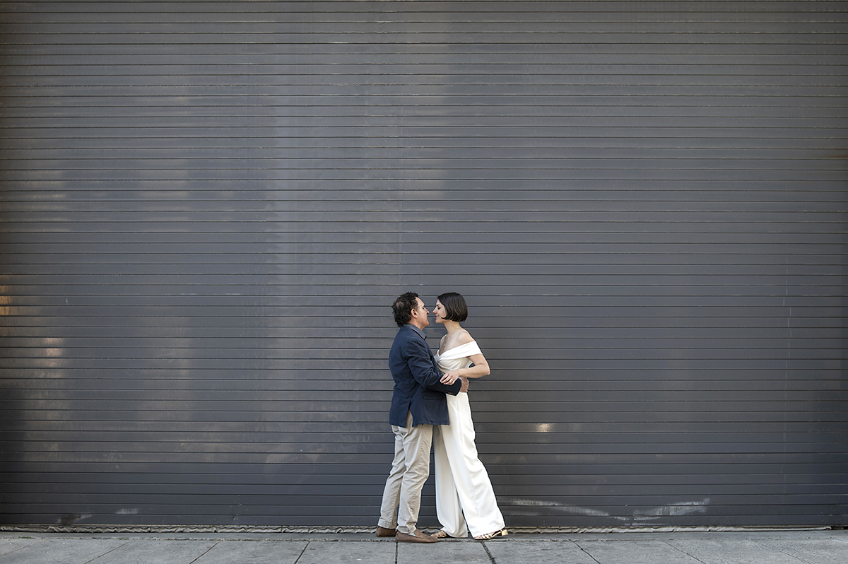 bride and groom on wedding day in Jersey City
