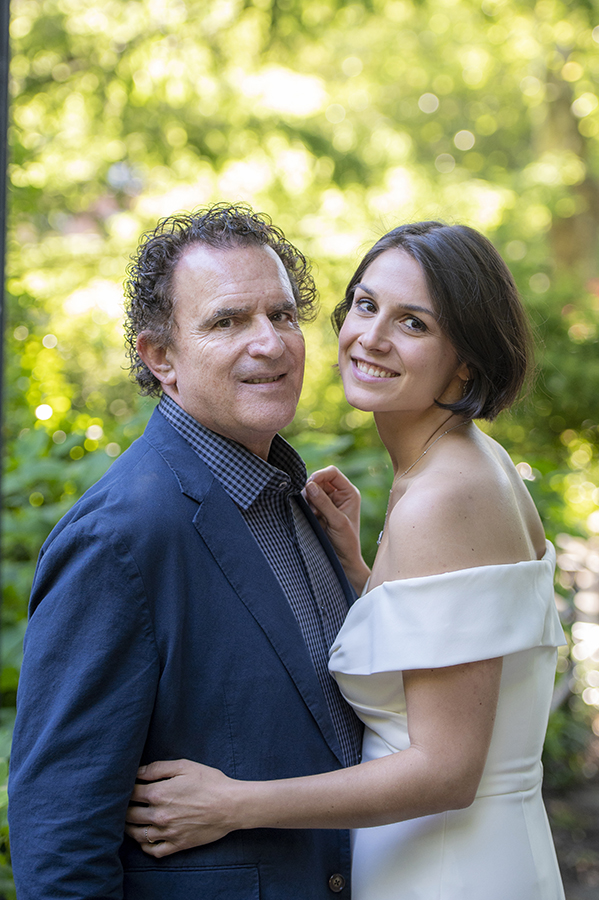 bride and groom at Van Vorst Park during Jersey City elopement