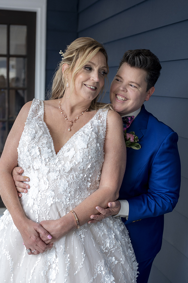 brides portrait during their intimate Asbury Park vow renewal. LGBTQ wedding