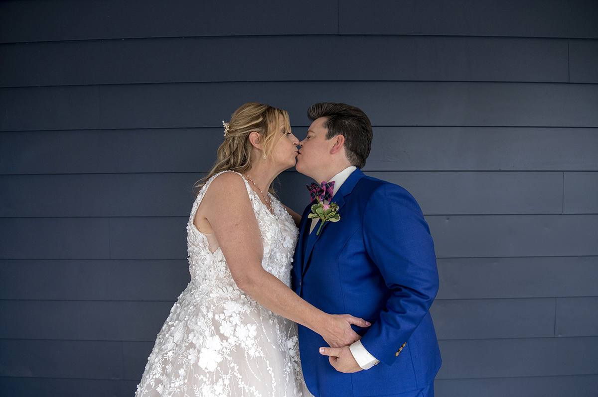 brides portrait during their intimate Asbury Park vow renewal. LGBTQ wedding