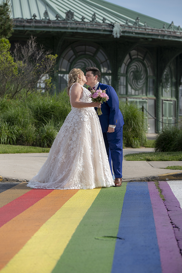 brides portrait during their intimate Asbury Park vow renewal. LGBTQ wedding