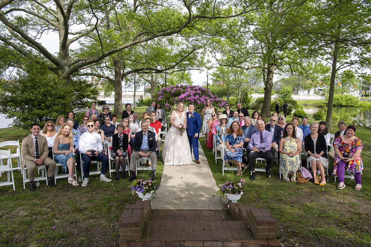 group photo at intimate Asbury Park vow renewal