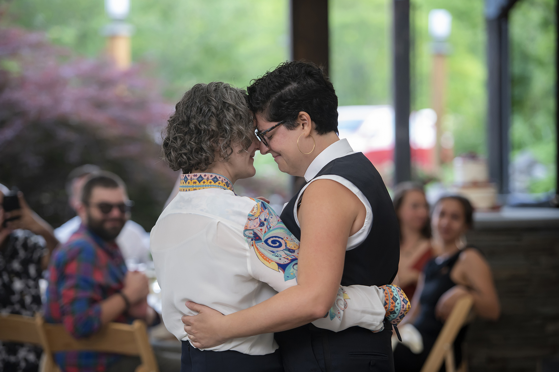 brides' first dance during their wedding reception at Catamount at Emerson Lodge in the Catskills. LGBTQ wedding