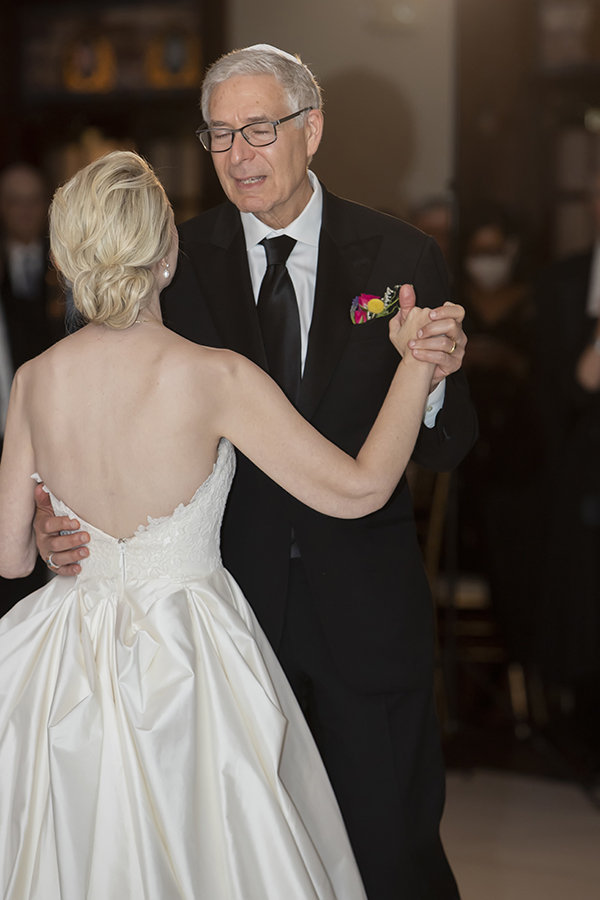 wedding reception at summer wedding at Temple Emanu-El in Closter