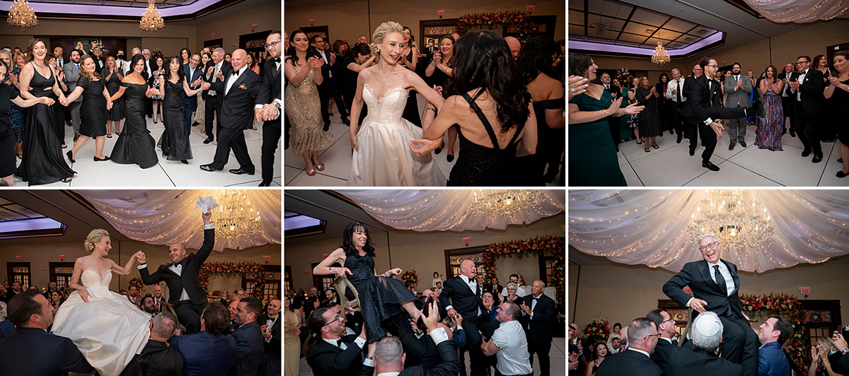wedding reception at summer wedding at Temple Emanu-El in Closter