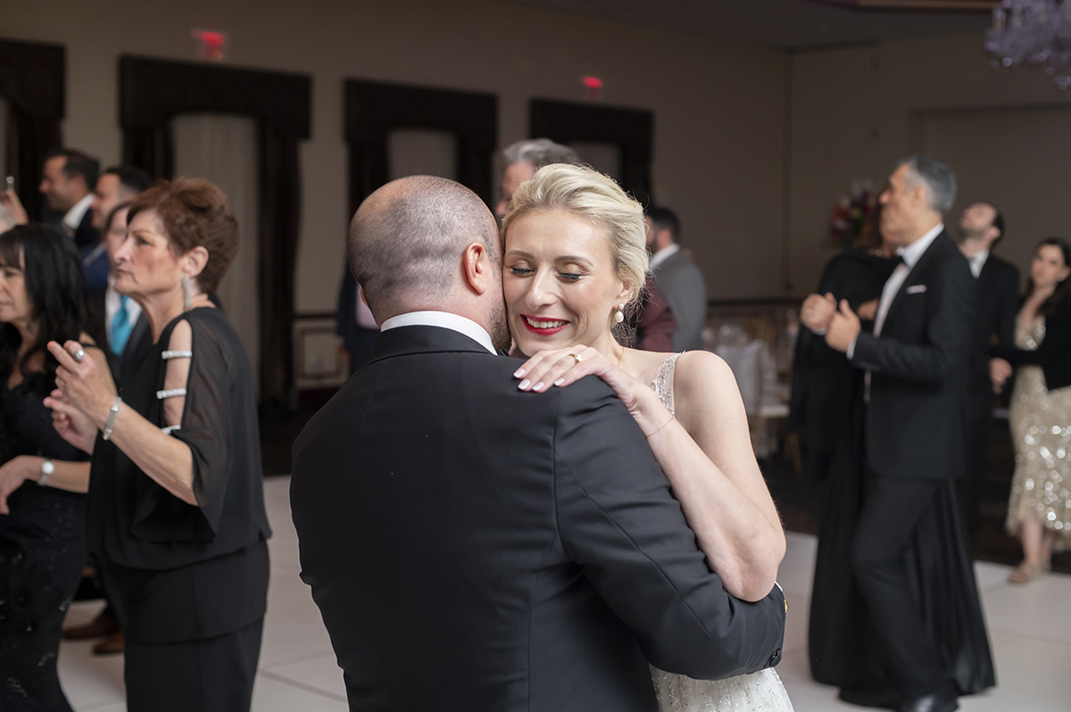 wedding reception at summer wedding at Temple Emanu-El in Closter