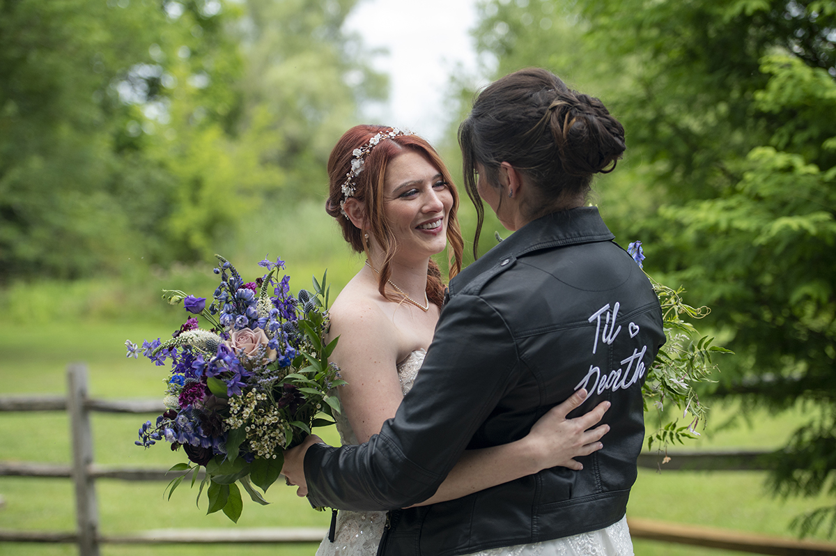 brides first look before their Crossed Keys Estate Wedding