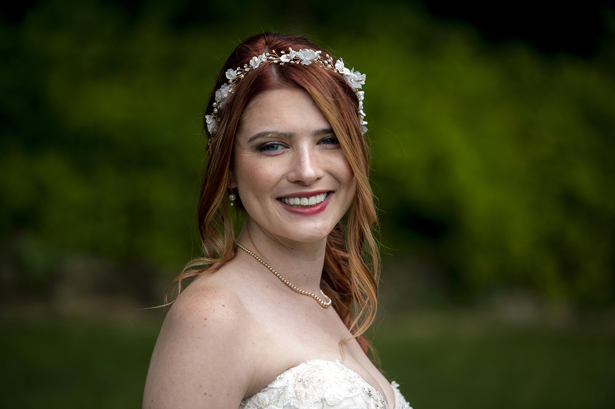 brides posing for portraits before their Crossed Keys Estate Wedding