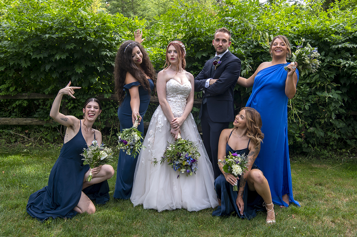 wedding party portraits at Crossed Keys Estate Wedding
