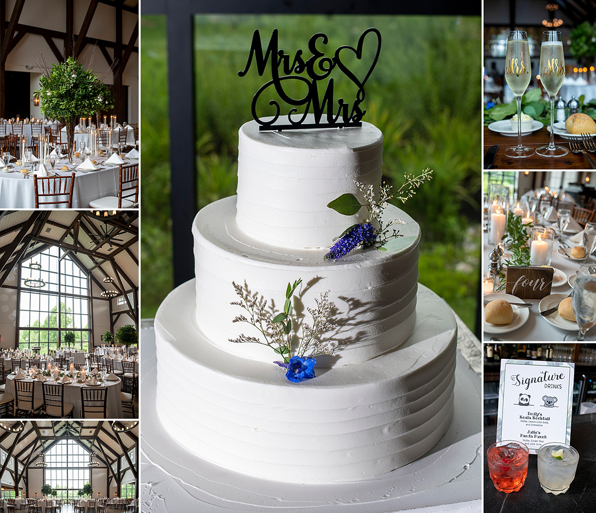 reception details at Crossed Keys Estate Wedding