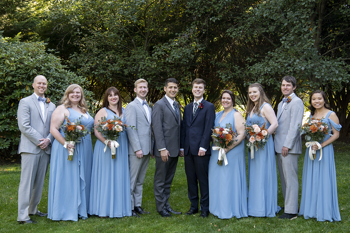 wedding party at wedding day at The English Manor. LGBTQ wedding
