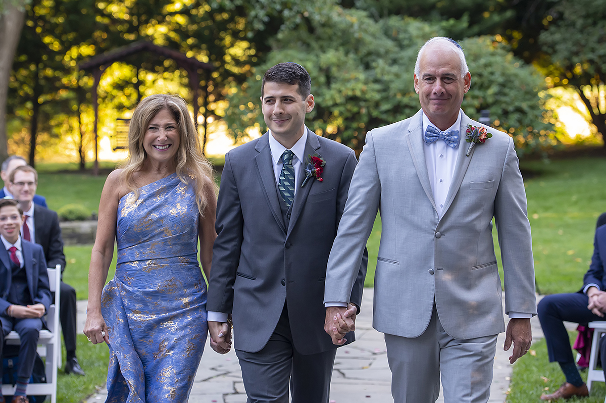 wedding ceremony on wedding day at The English Manor. LGBTQ wedding