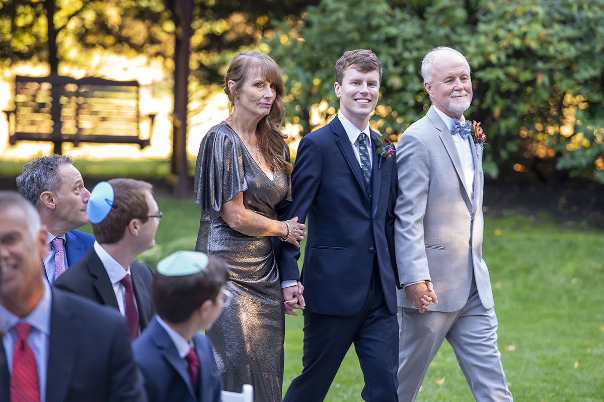 wedding ceremony on wedding day at The English Manor. LGBTQ wedding