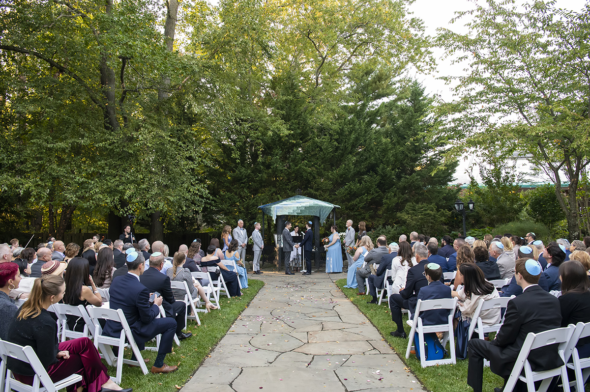 wedding ceremony on wedding day at The English Manor. LGBTQ wedding