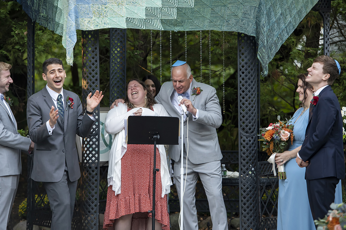 wedding ceremony on wedding day at The English Manor. LGBTQ wedding