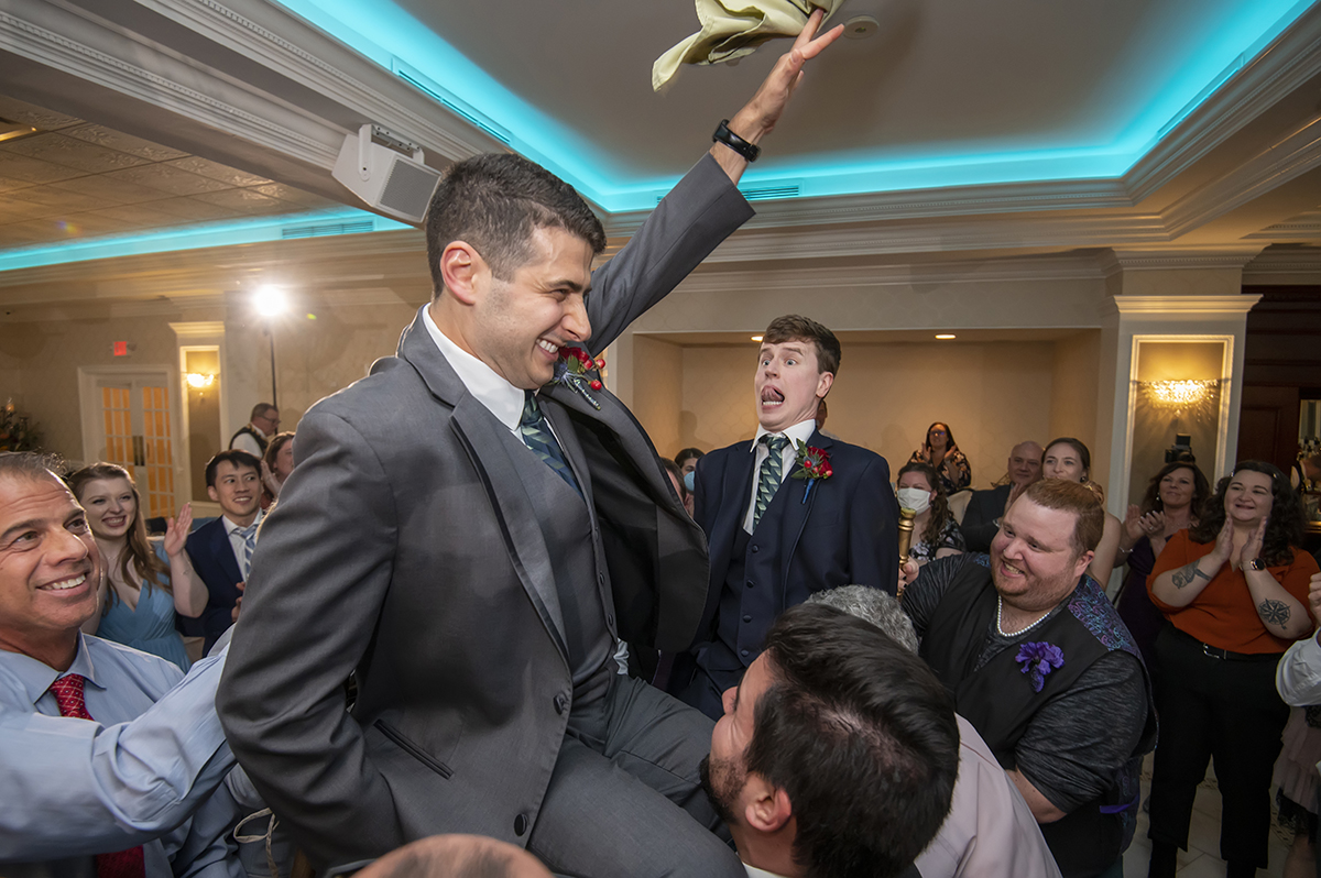 grooms hora on wedding day at The English Manor. LGBTQ wedding