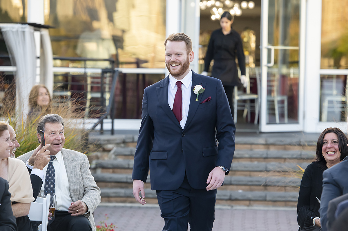 fall wedding ceremony at Liberty House in Jersey City