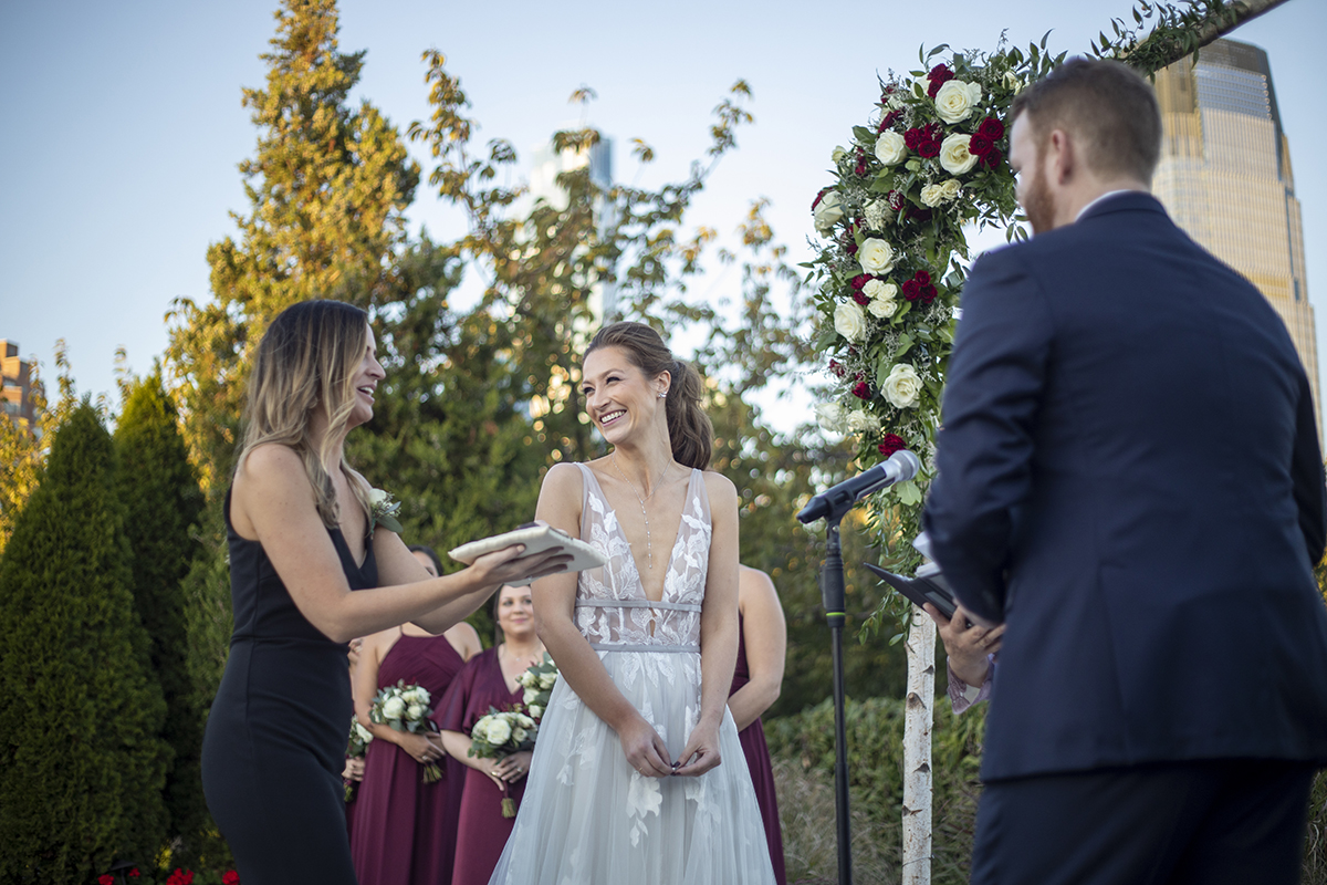 fall wedding ceremony at Liberty House in Jersey City