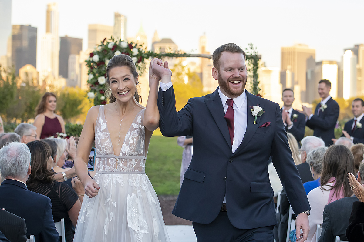fall wedding ceremony at Liberty House in Jersey City