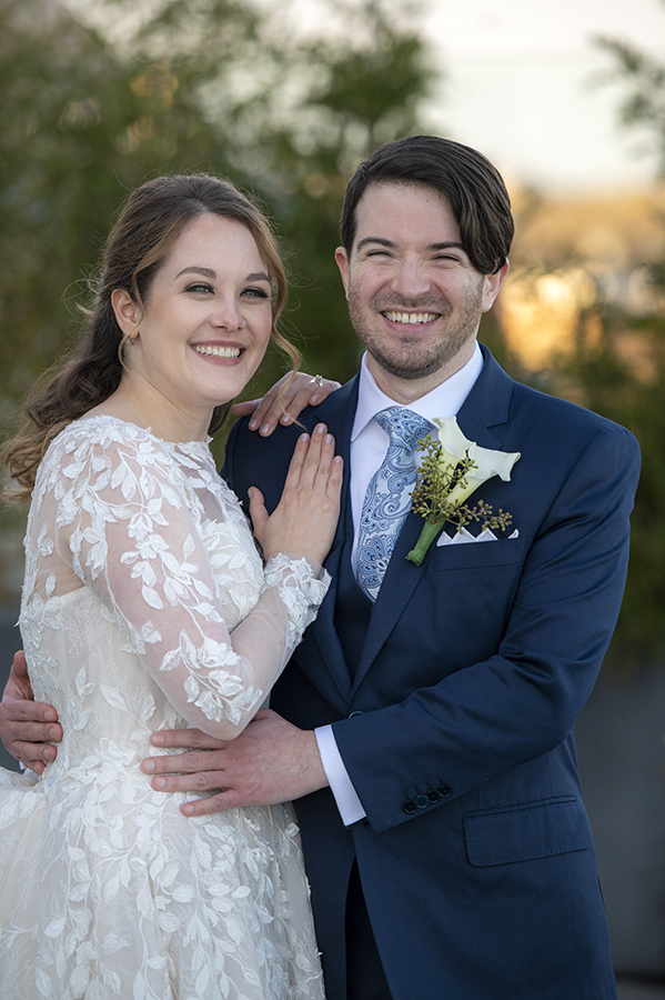 bride and groom at Hudson House wedding in Jersey City
