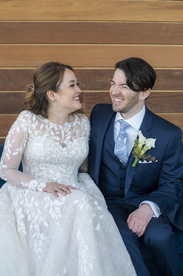bride and groom at Hudson House wedding in Jersey City
