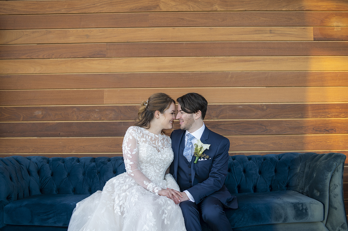 bride and groom at Hudson House wedding in Jersey City