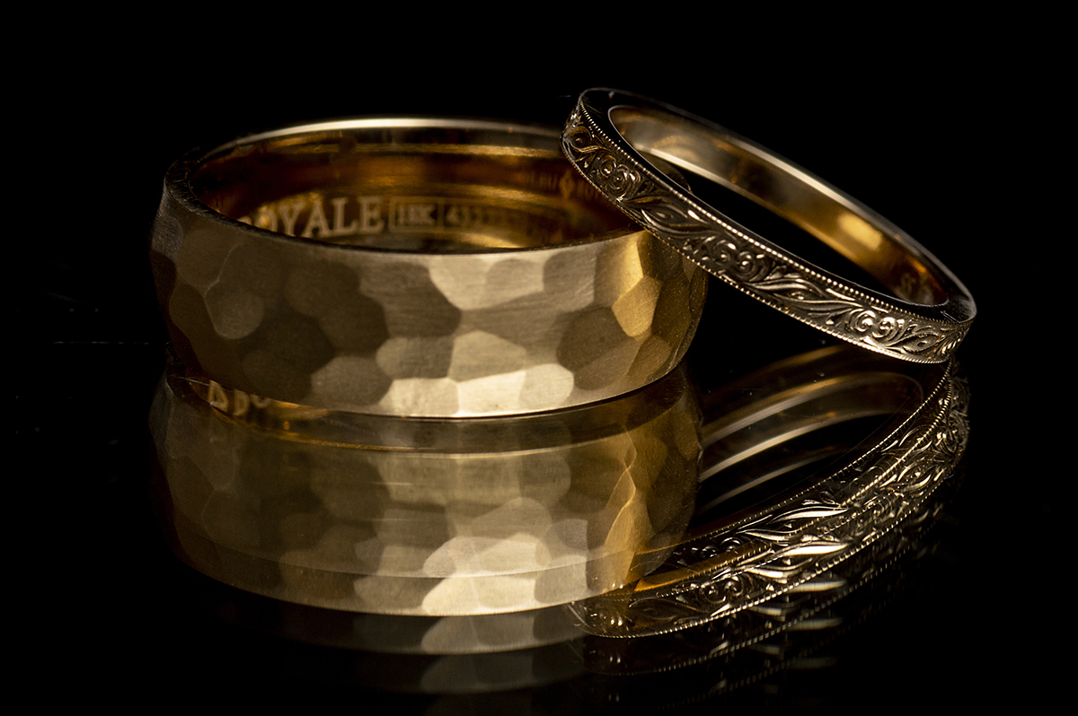 gold wedding bands at Hudson House wedding in Jersey City