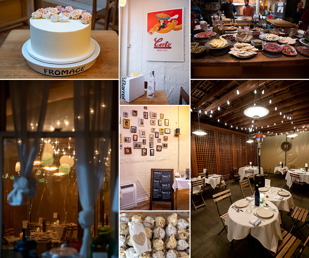 intimate wedding at Corto in Jersey City. LGBTQ wedding photos