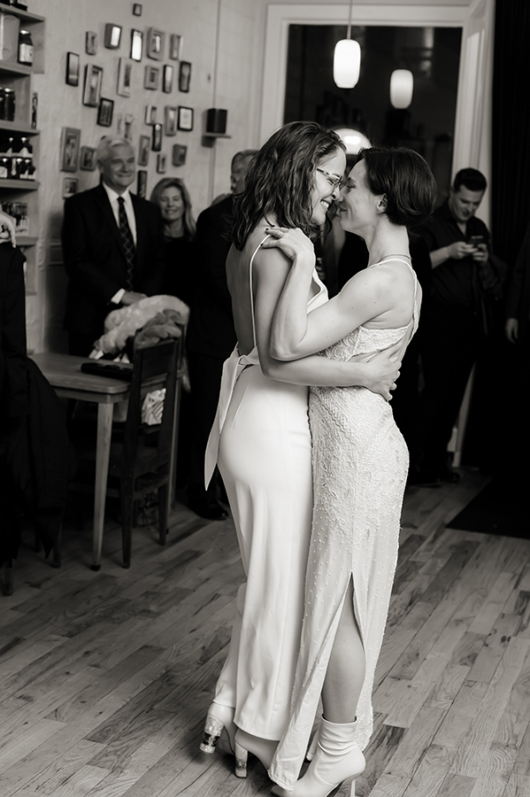 intimate wedding at Corto in Jersey City. LGBTQ wedding photos