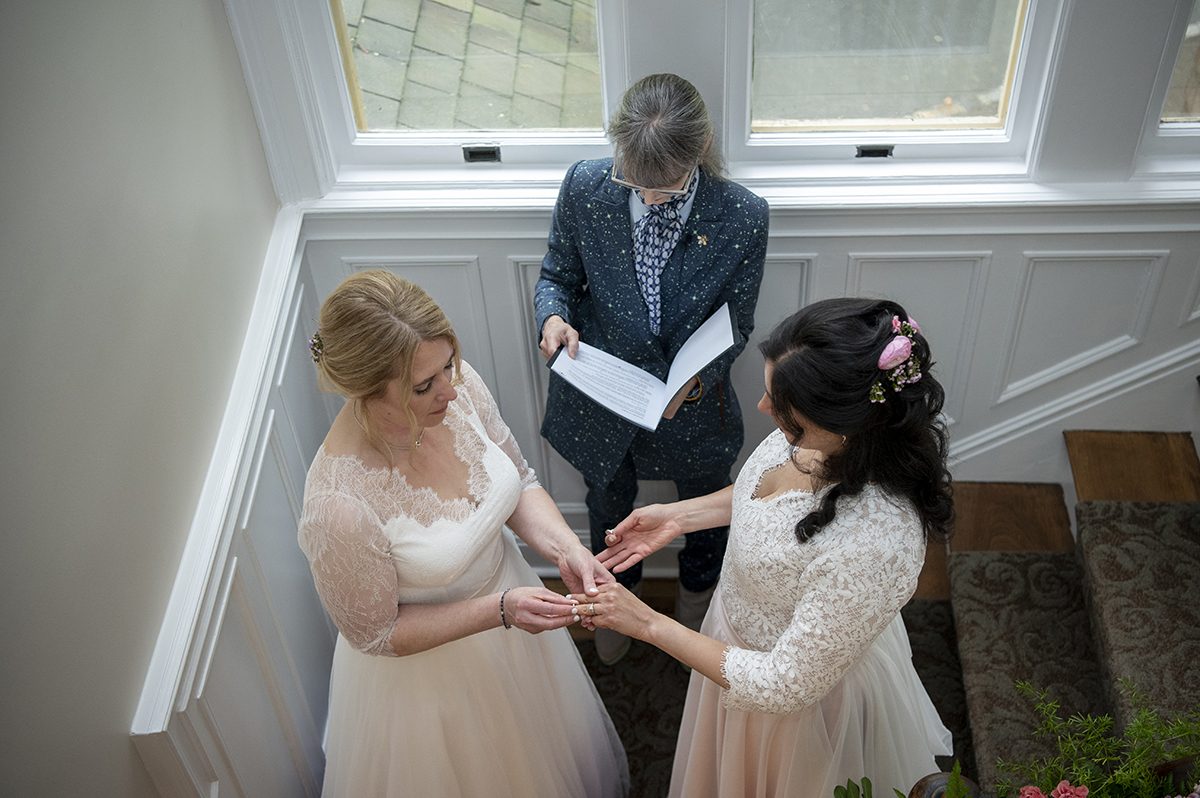wedding ceremony at Reeves-Reed Arboretum Wedding | LGBTQ wedding photographer