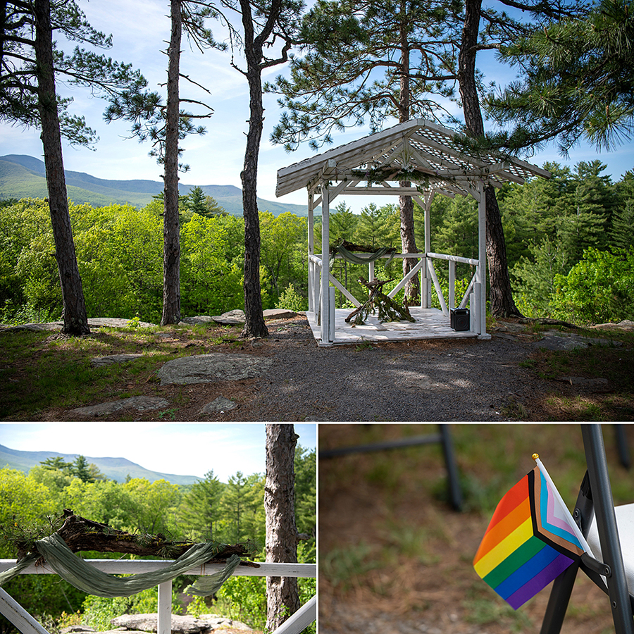 wedding ceremony at Riedlbauer’s Resort in the Catskills. LGBTQ wedding