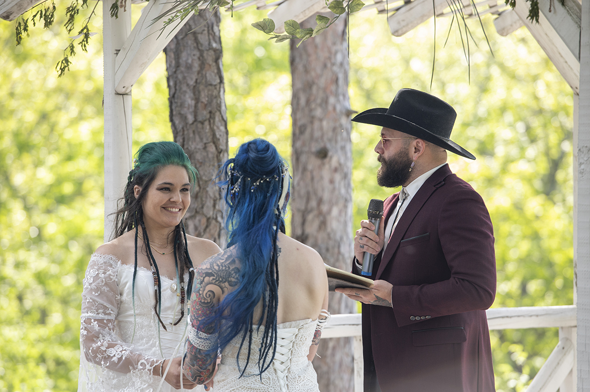 wedding ceremony at Riedlbauer’s Resort in the Catskills. LGBTQ wedding