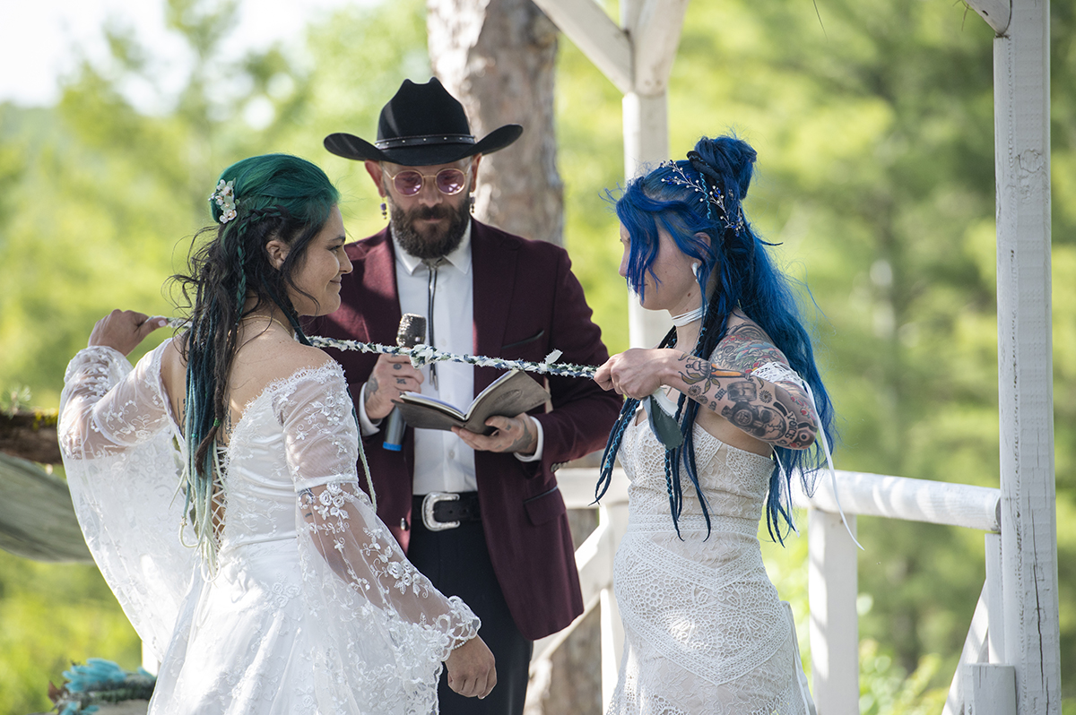wedding ceremony at Riedlbauer’s Resort in the Catskills. LGBTQ wedding