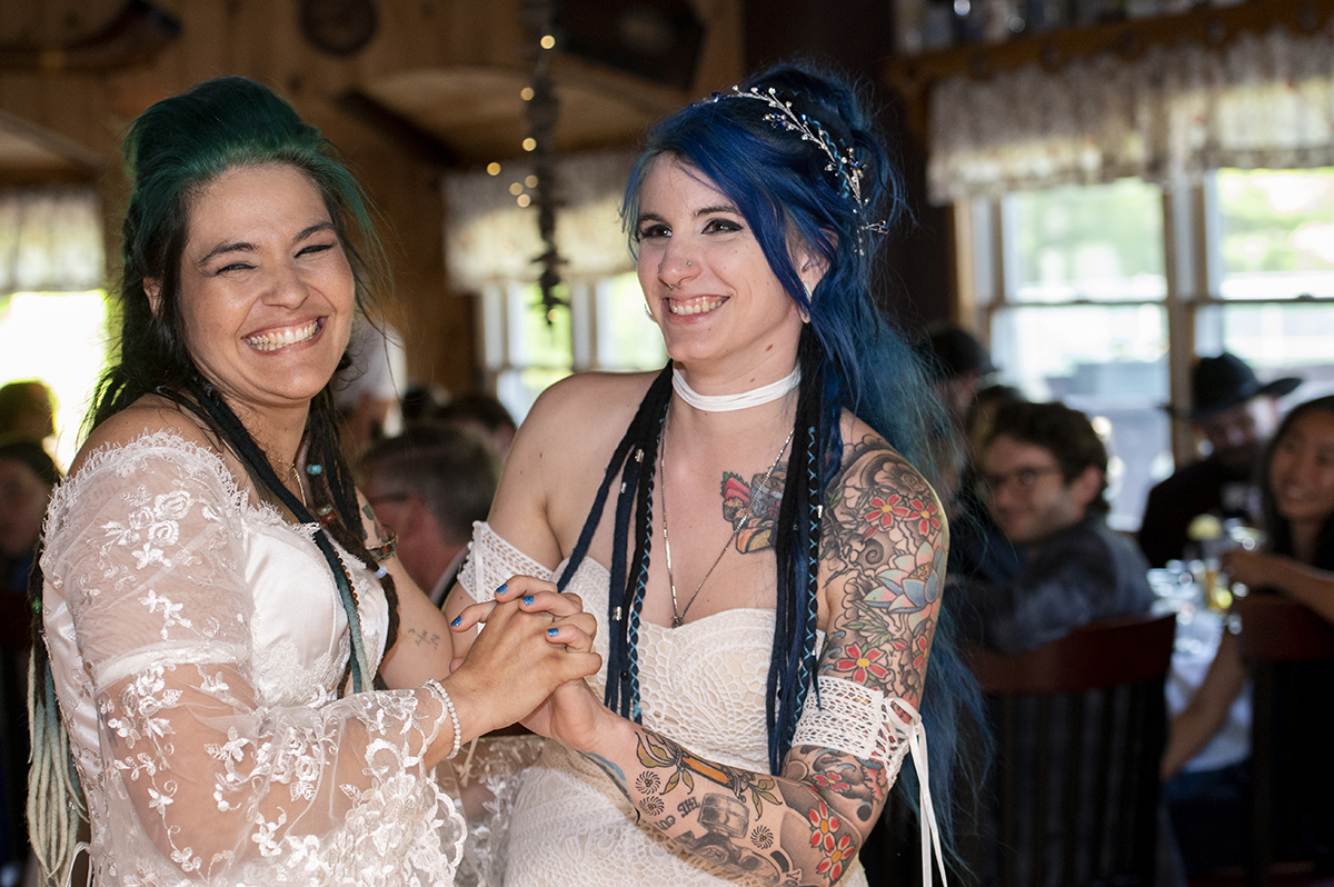 wedding reception at Riedlbauer’s Resort in the Catskills. LGBTQ wedding