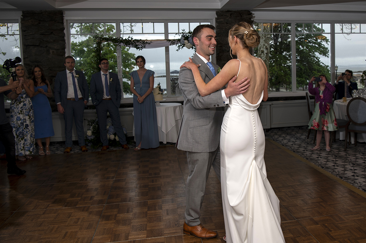 bride and groom first dance at Orienta Beach Club Wedding reception