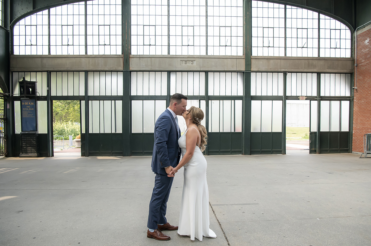 bride and groom on their wedding day at Liberty House in Jersey City