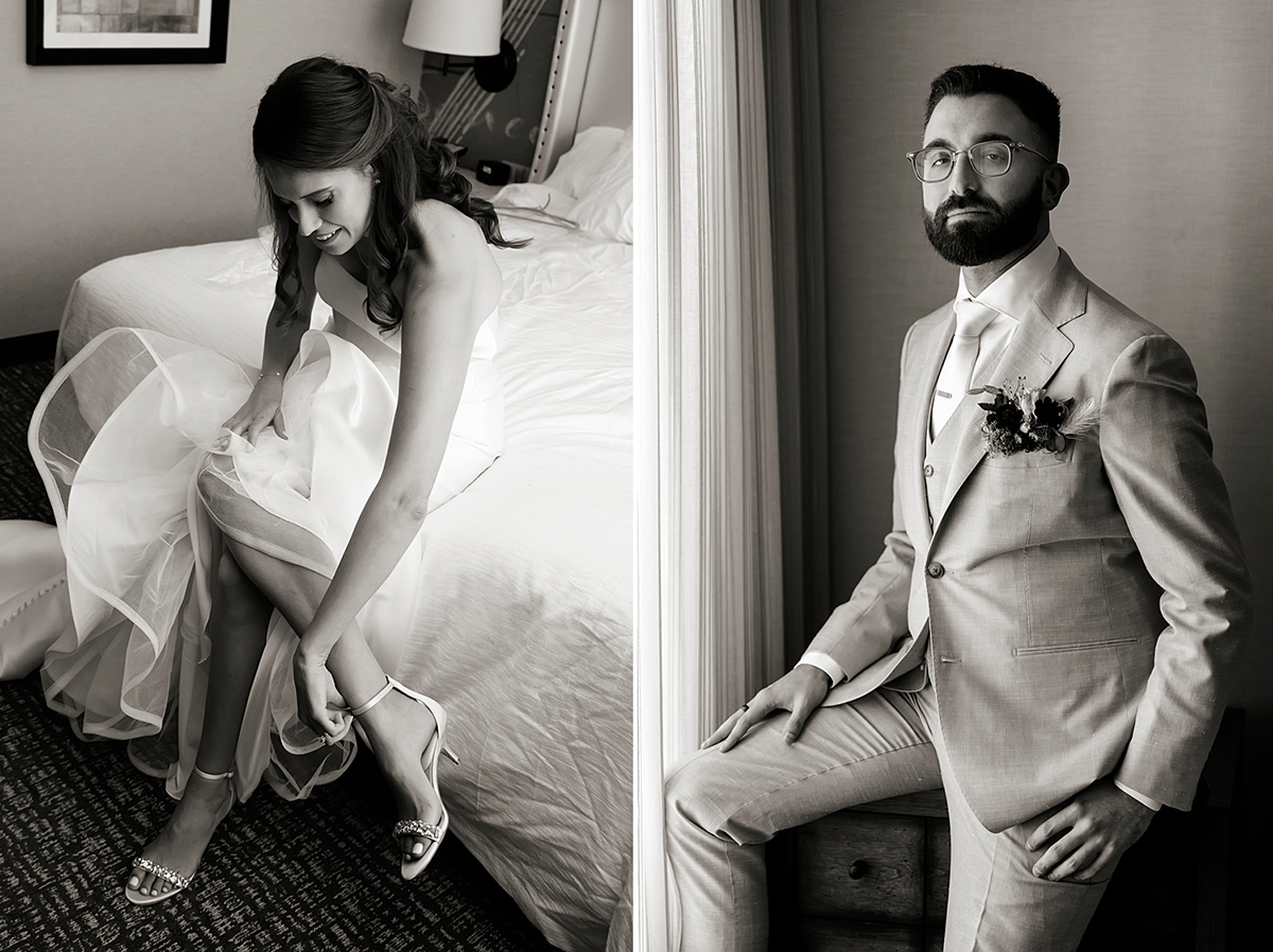 bride and groom on their wedding day at Stone House at Stirling Ridge