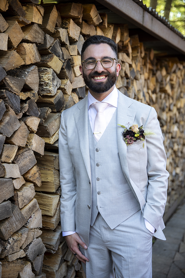 groom on their wedding day at Stone House at Stirling Ridge