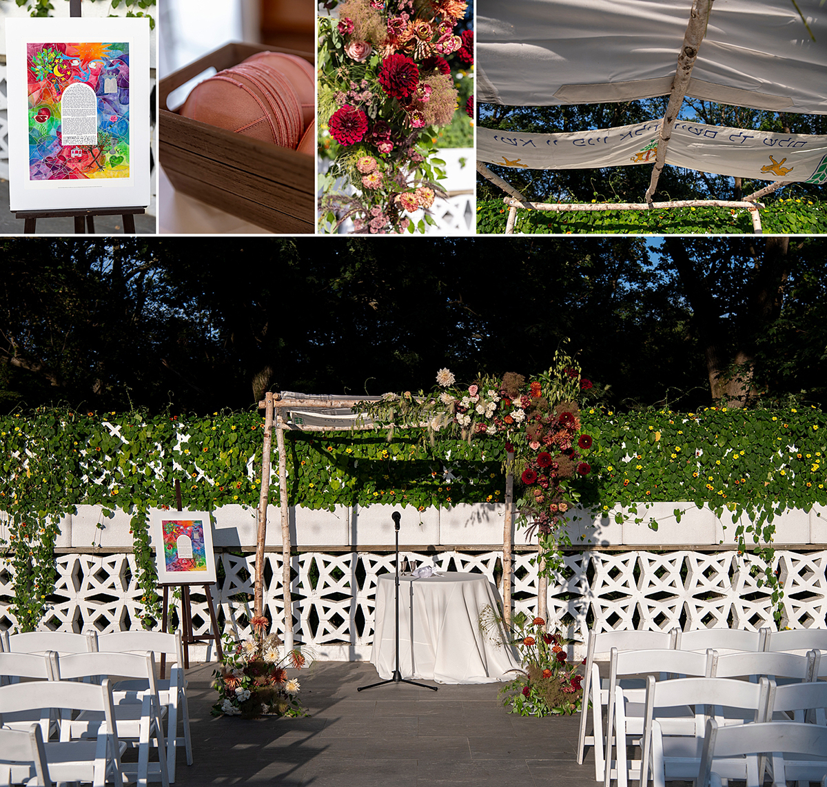 fall jewish wedding at Stone House at Stirling Ridge