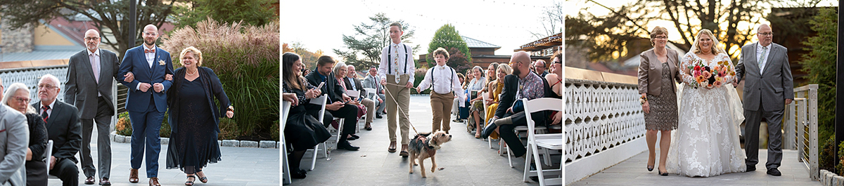 fall wedding ceremony at Stone House at Stirling Ridge