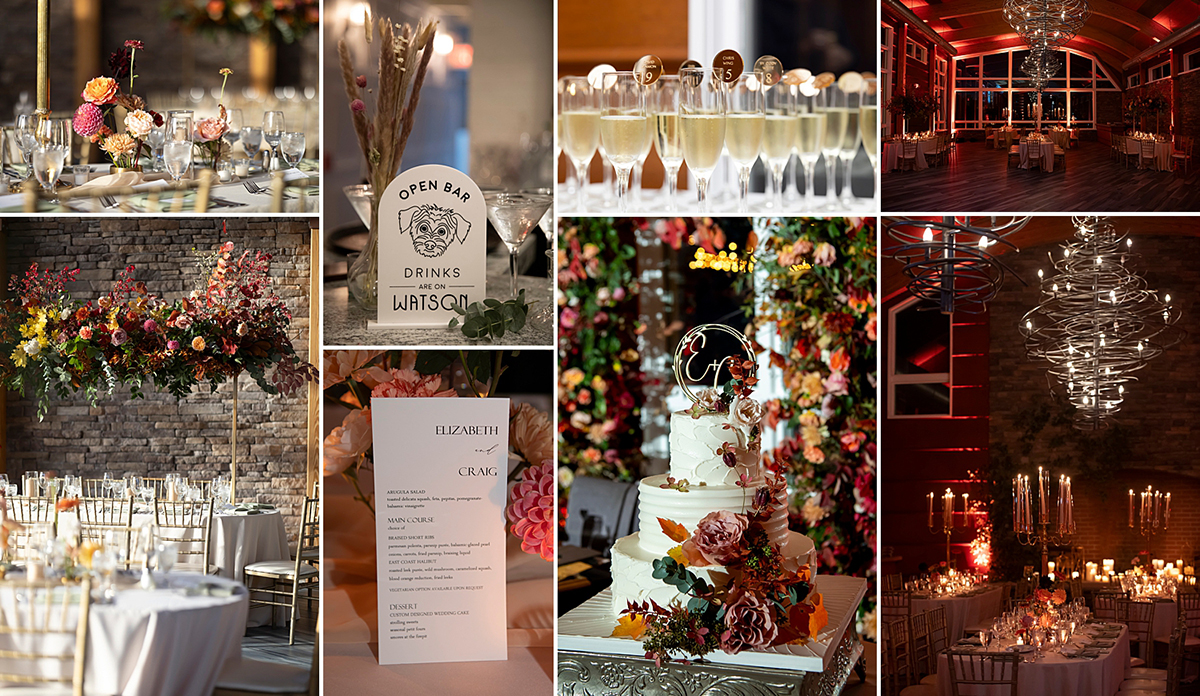 fall wedding reception at Stone House at Stirling Ridge