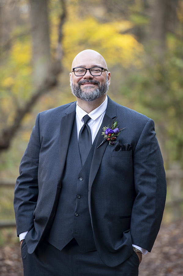 groom portrait at Valley Green Inn wedding day